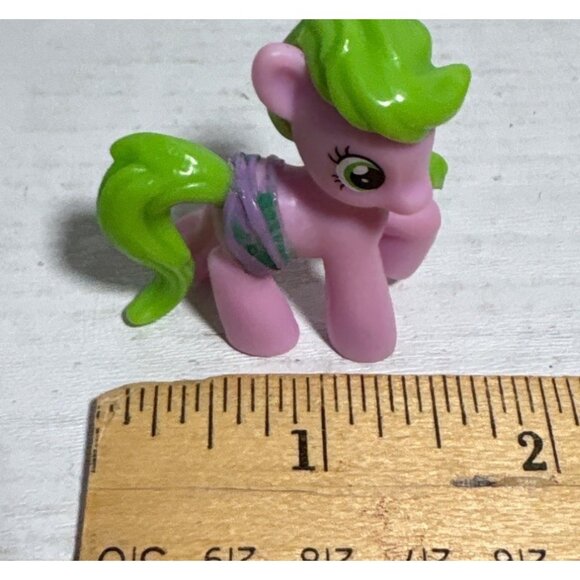 My Little Pony Miniature Figurine 2" Pink With Green Hair Collectible Toy - Picture 5 of 6